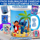 Kit Artes Sublimação Canecas Stitch + De 500 Estampas 2d 3d