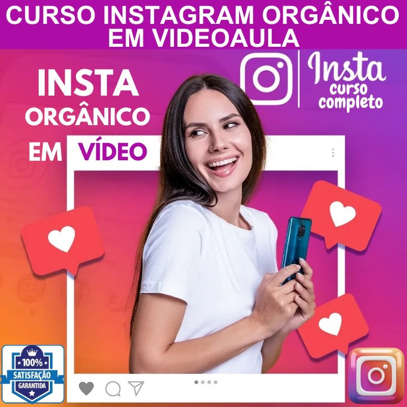 Curso Em Videoaula Instagram Orgânico + PLR com Direito de Revenda