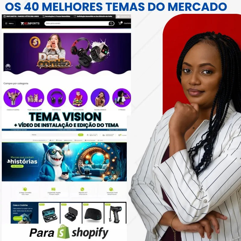 Pacote de Temas Shopify + de 40 Temas Exclusivos