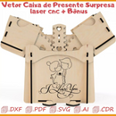 Vetor Caixa de Presente Cnc - Laser - Mdf - Acrílico + Bônus