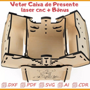 Vetor Caixa de Presente Cnc - Laser - Mdf - Acrílico + Bônus