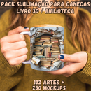 Super Pack Sublimação De Canecas Livros 3d / Biblioteca