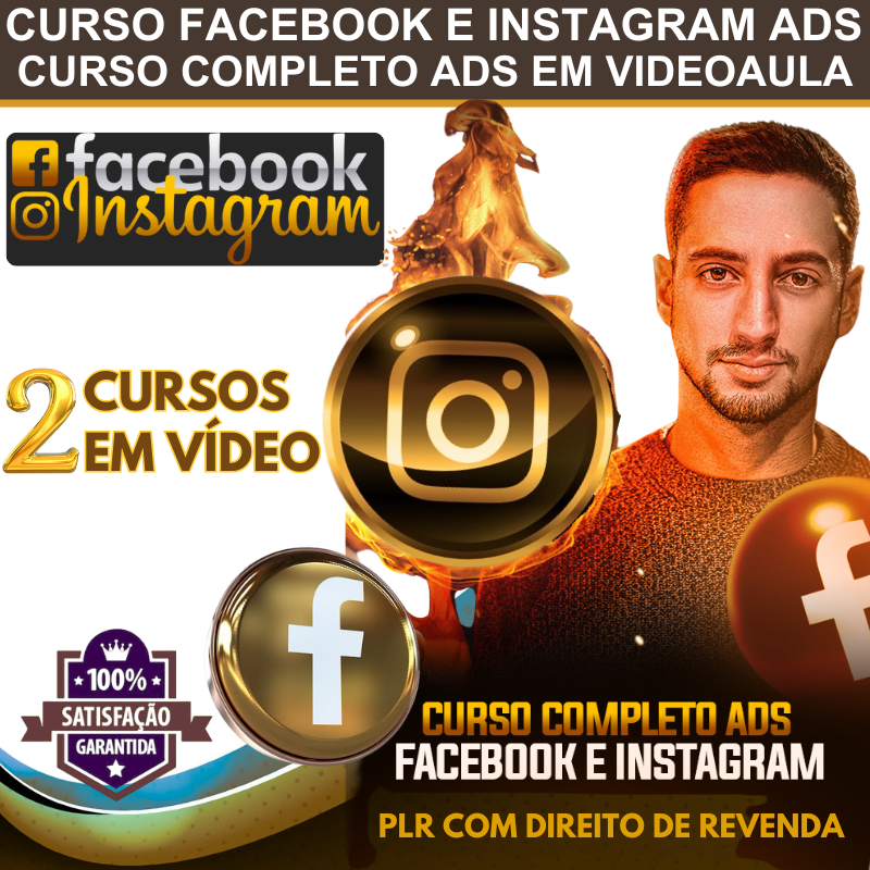 Curso em Vídeo Facebook e Instagram ADS + PLR com Direito de Revenda