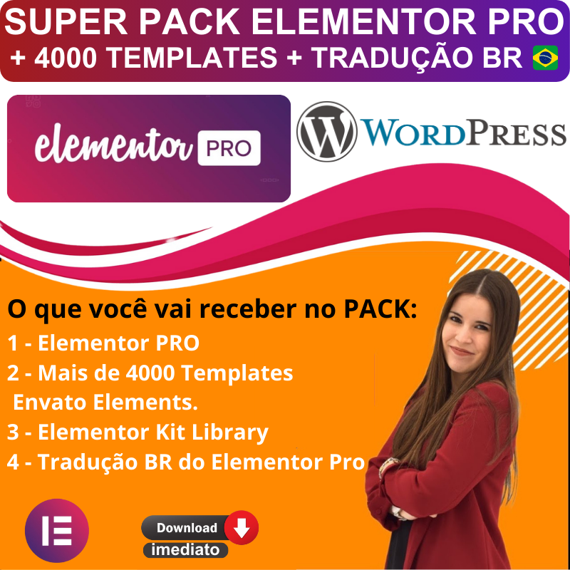 Elementor Pro + 4.000 Templates Envato Elements + PLR com Direito de Revenda