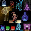 Pack + 250 Vetores luz Acrílico Led 3D Corte Laser CNC