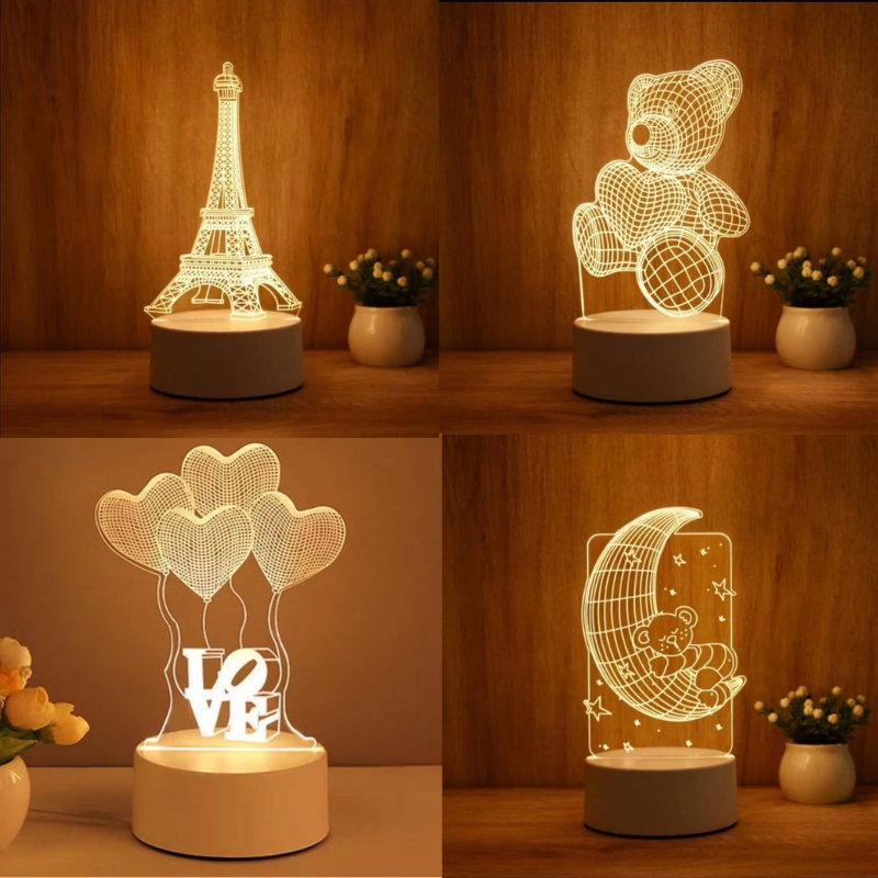 Pack + 250 Vetores luz Acrílico Led 3D Corte Laser CNC