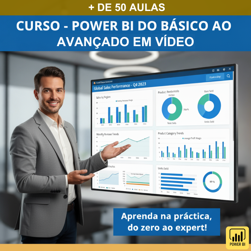 Curso de Power BI do Básico ao Avançado em Vídeo + de 50 Aulas